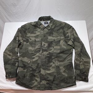 Abercrombie & Fitch Jacket Mens A&F Camo Shacket Military Lined Coat Size XL